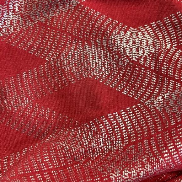 LulaRoe Carly Elegant Collection Swing Dress Red & Gold Sz XXS - Picture 7 of 8